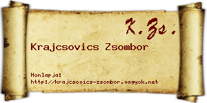 Krajcsovics Zsombor névjegykártya